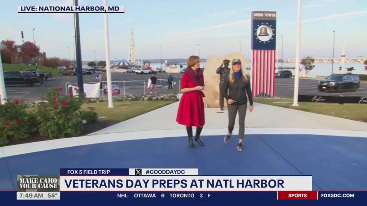 Veterans Day preparations at National Harbor